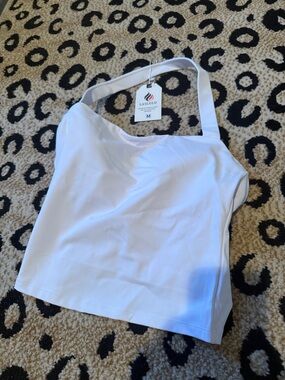 Laslulu White Square Neck Tank Top